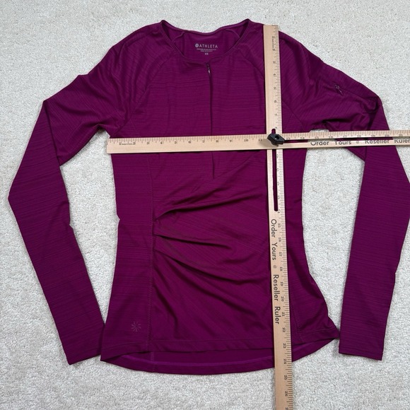 Athleta Top Women's XS Pacifica‎ Wrap Long Sleeve 1/2 Zip Crew Neck Purple Run - Picture 6 of 7